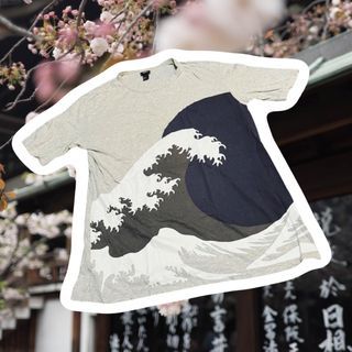 🌊 🇯🇵 Japanese Hokusai Wave T-shirt H&M print