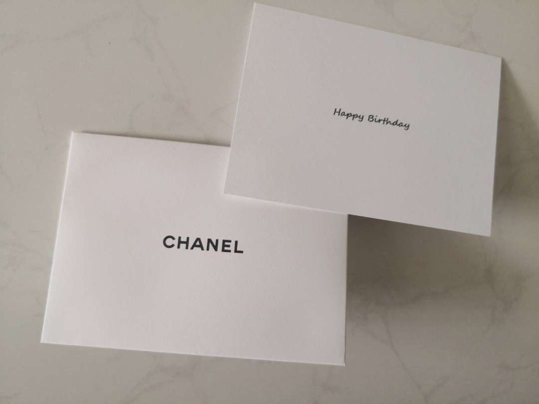 Authentic CHANEL Happy Birthday Greeting Card & Envelope Blank 13 cm x 9 cm  Gift Set