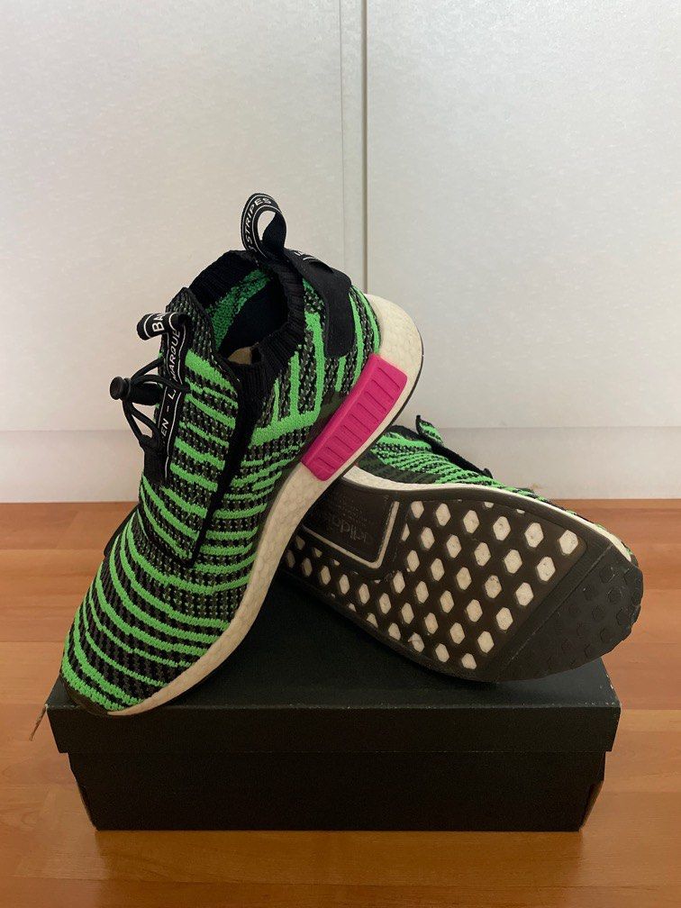 Adidas NMD TS1 PK Green Black Pink mid cut US8.5 pre loved