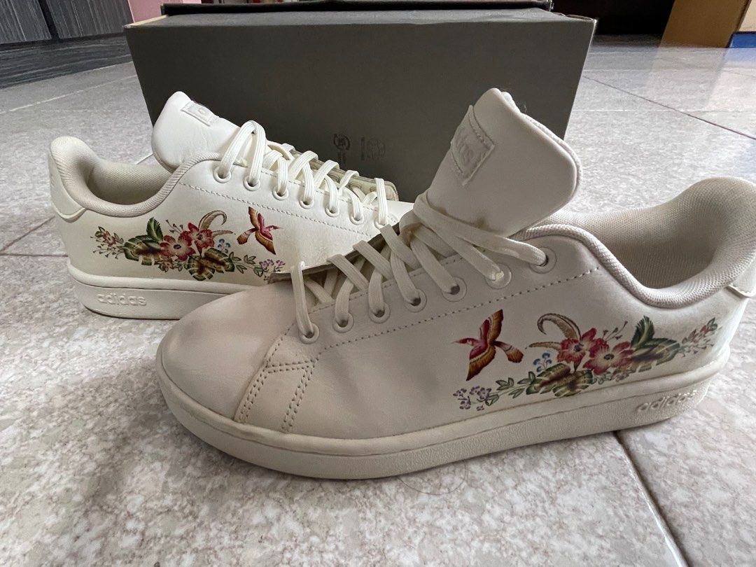 Adidas off white floral sneakers Women s Fashion Footwear
