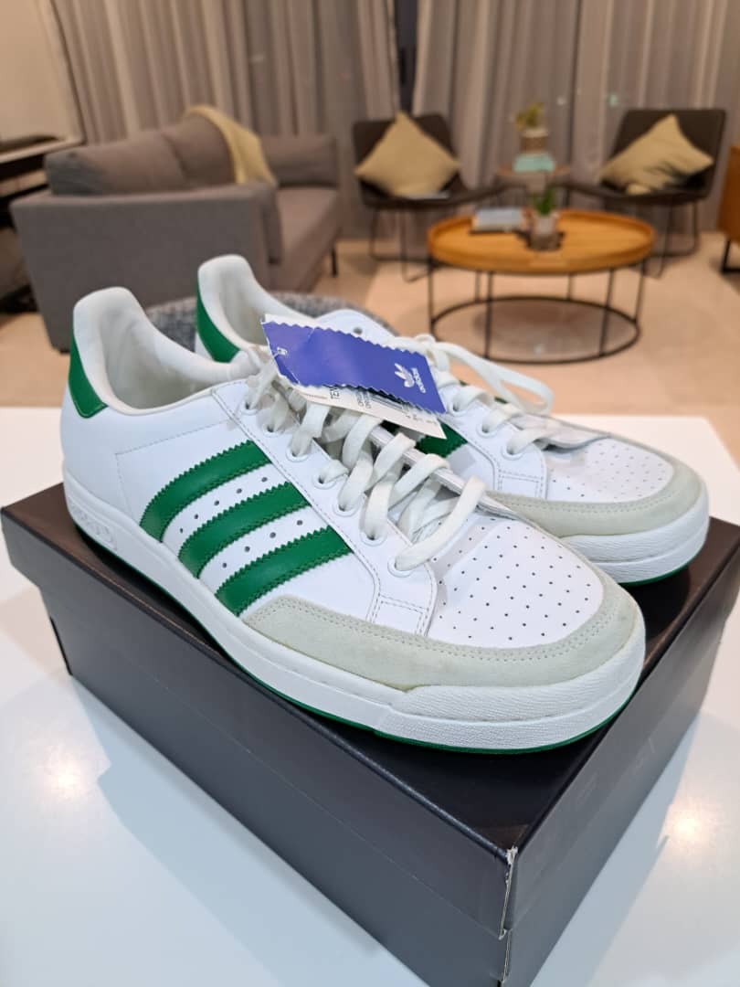 ADIDAS Originals Tennis Pro White Green Suede RARE Retro Deadstock