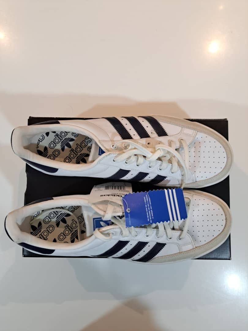 ADIDAS Originals Tennis Pro White Blue Suede RARE Retro Deadstock