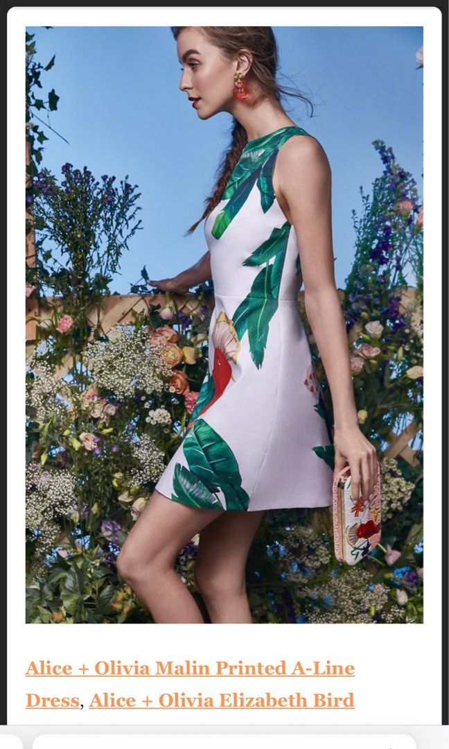 Alice Olivia Malin Printed A Line Dress Women s Fashion
