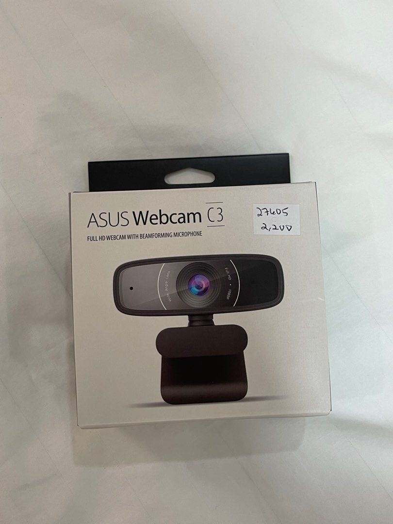 [FREE SHIPPING] ASUS Webcam C3 1080p (Category: Webcams) located in Calamba. Submitted by a.slvdr (Listing ID 1200281384, Image 1). Description: ASUS Webcam C3 Full HD webcam with beamforming microphone 1080p at 30fps Adjustable clip Wide angle lens USB 2.0 connection type Brand new with receipt & warranty.