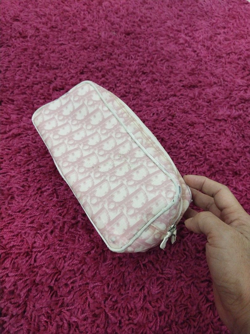 Pink dior outlet makeup bag