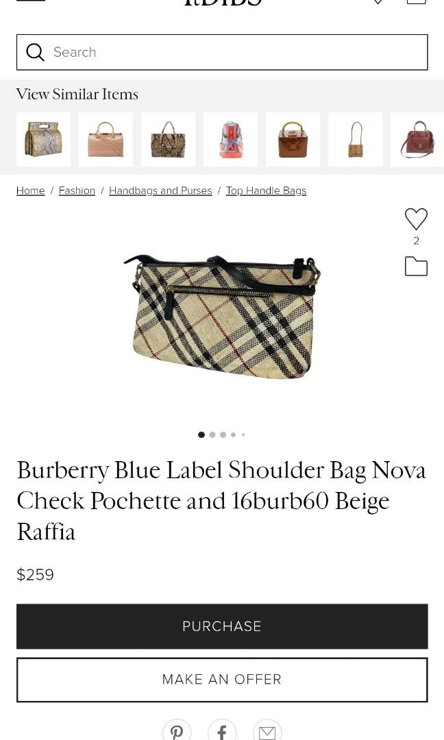 Burberry Blue Label Shoulder Bag Nova Check Pochette and 16burb60 Beige  Raffia