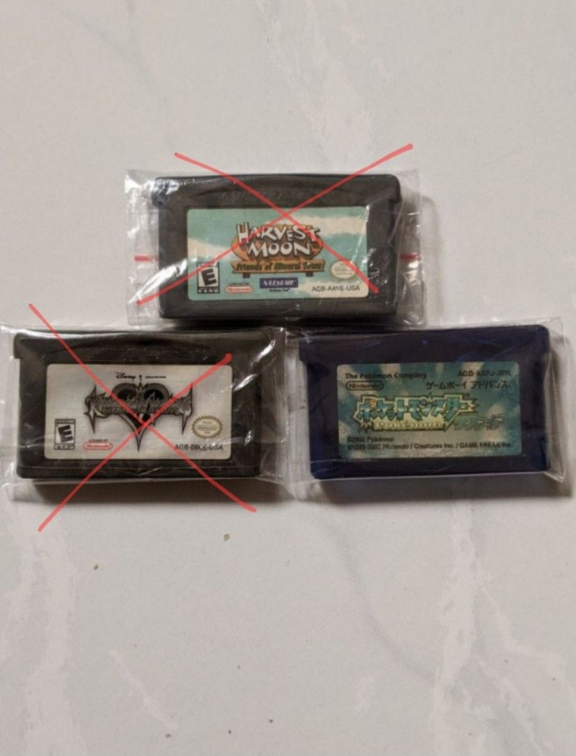 [Authentic] Gameboy Advance Cartridges Pokemon Sapphire, Video Gaming ...