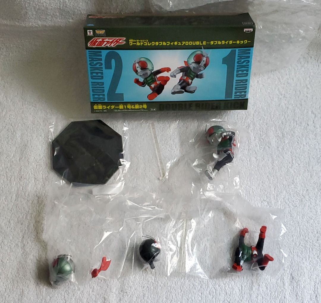 Banpresto WCF 昭和 幪面超人 Kamen Rider double Rider Kick 新一號 新二號 必殺技 風雷電 ...