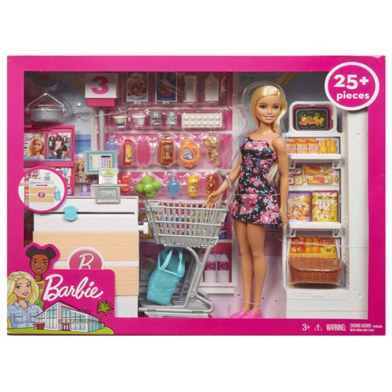 Barbie Supermarket Playset with pushcart, Hobbies & Toys, Toys & Games