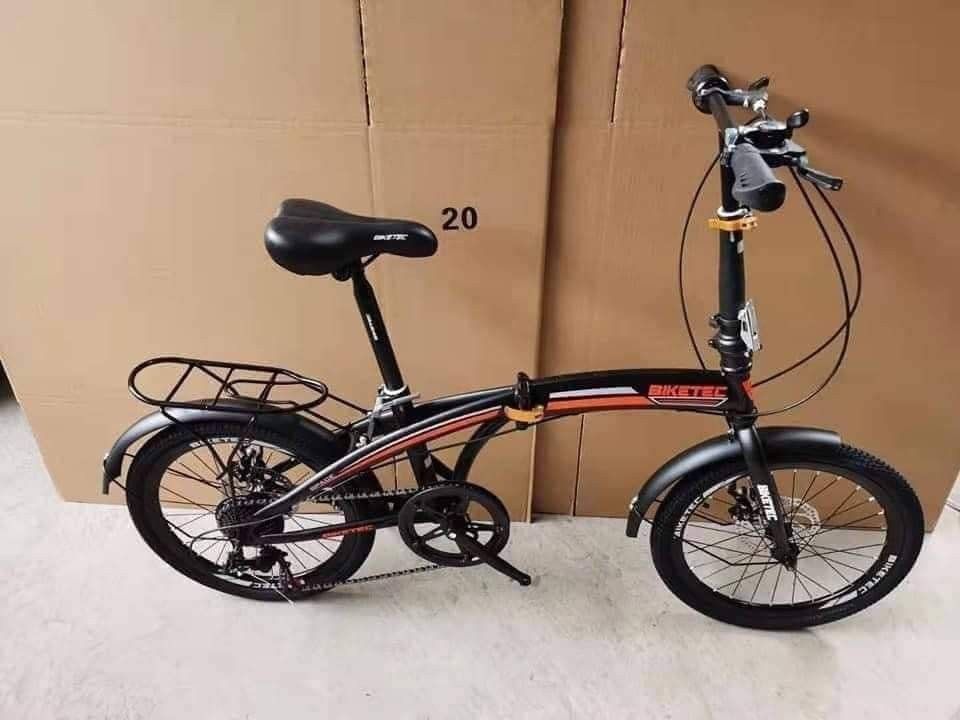BIKETEC DOLPHIN FOLDING BIKE SIZE 20" (Category: Bicycles) located in Antipolo. Submitted by mgrace0920 (Listing ID 1200231937, Image 3). Description: ✨BIKETEC DOLPHIN FOLDING BIKE SIZE 20" ₱4,299.00 MEGA SALE 😍😍 ✅With Bell & Mud guard ✅With back seat/carrier ✅HIGH QUALITY & HEAVY DUTY ✅TIRES SIZE 20ER ✅1x7 SPEED ✅CARBON STEEL FRAME ✅EASY TO FOLD ✅ADJUSTABLE HANDLE BAR ✅SHIMANO SHIFTER ✅RD SHIMANO ✅ADJUSTABLE & QUICK RELEASE SEATPOST ✅PAINT NOT