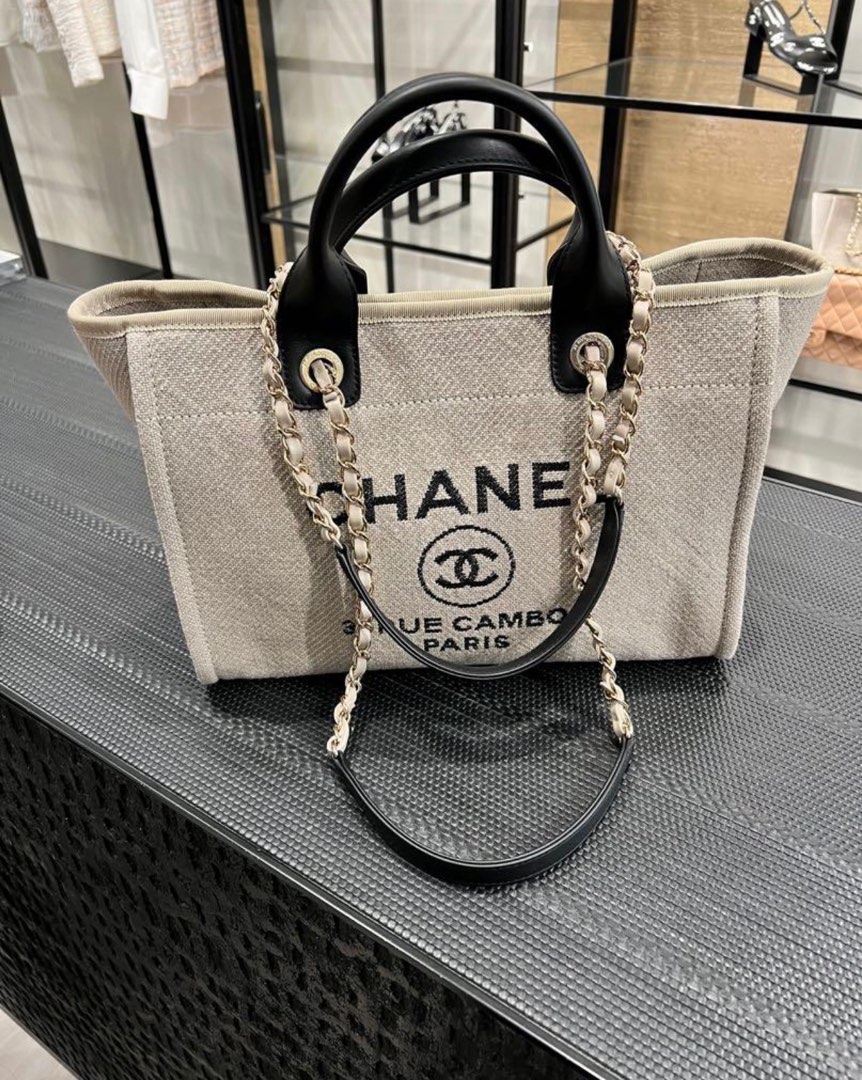 Chanel 22S Deauville Tote, Luxury, Bags & Wallets on Carousell