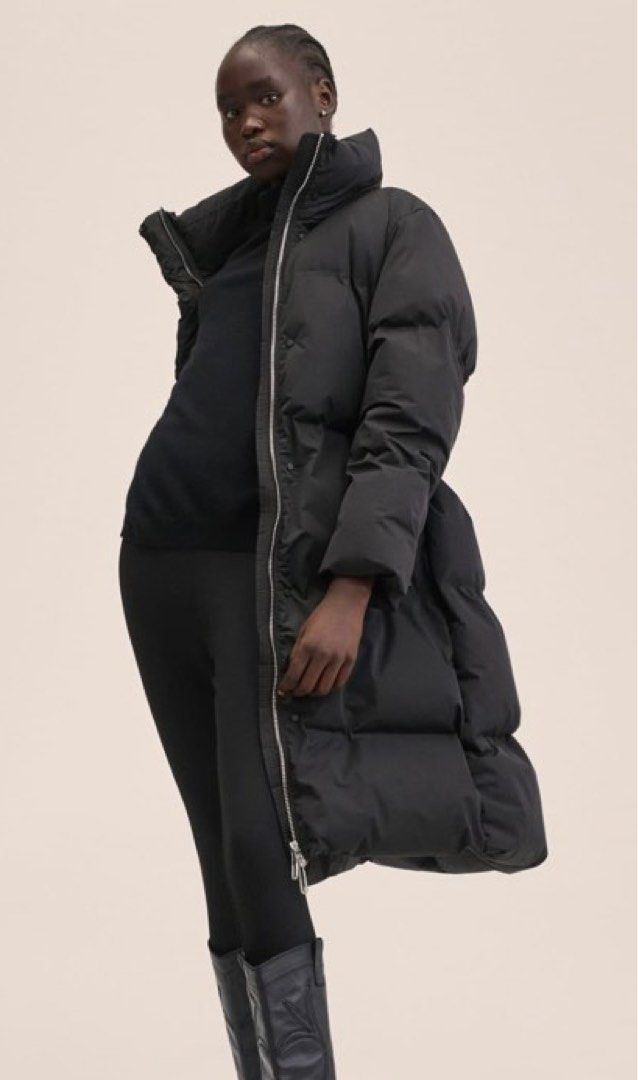 Mango black puffer coat new arrivals