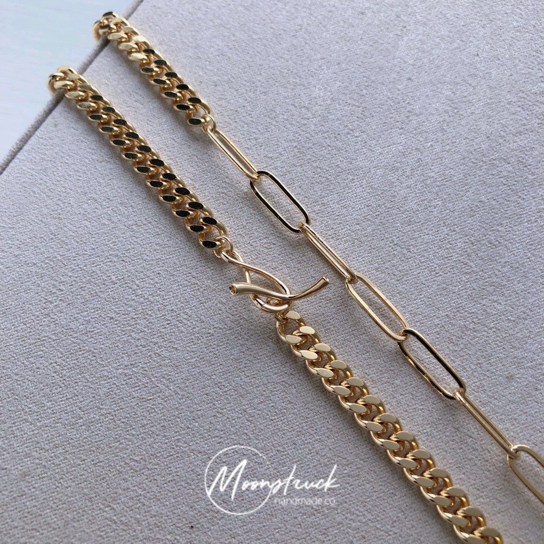 Bold Cocktail Curb Chain Gold Necklace Kai