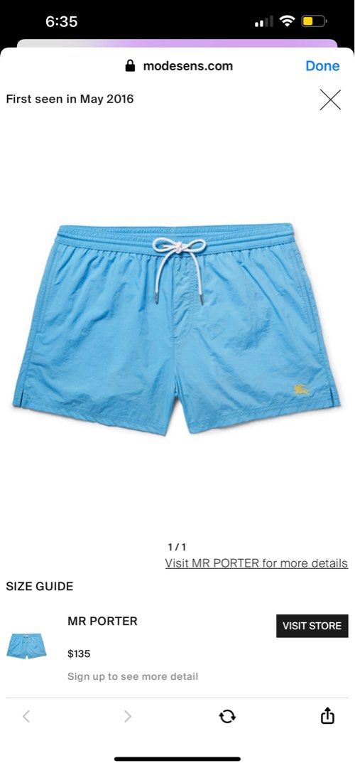 Burberry Brit above the knee swim shorts small on tag waistline fits 31-32,  Men's Fashion, Bottoms, Shorts on Carousell