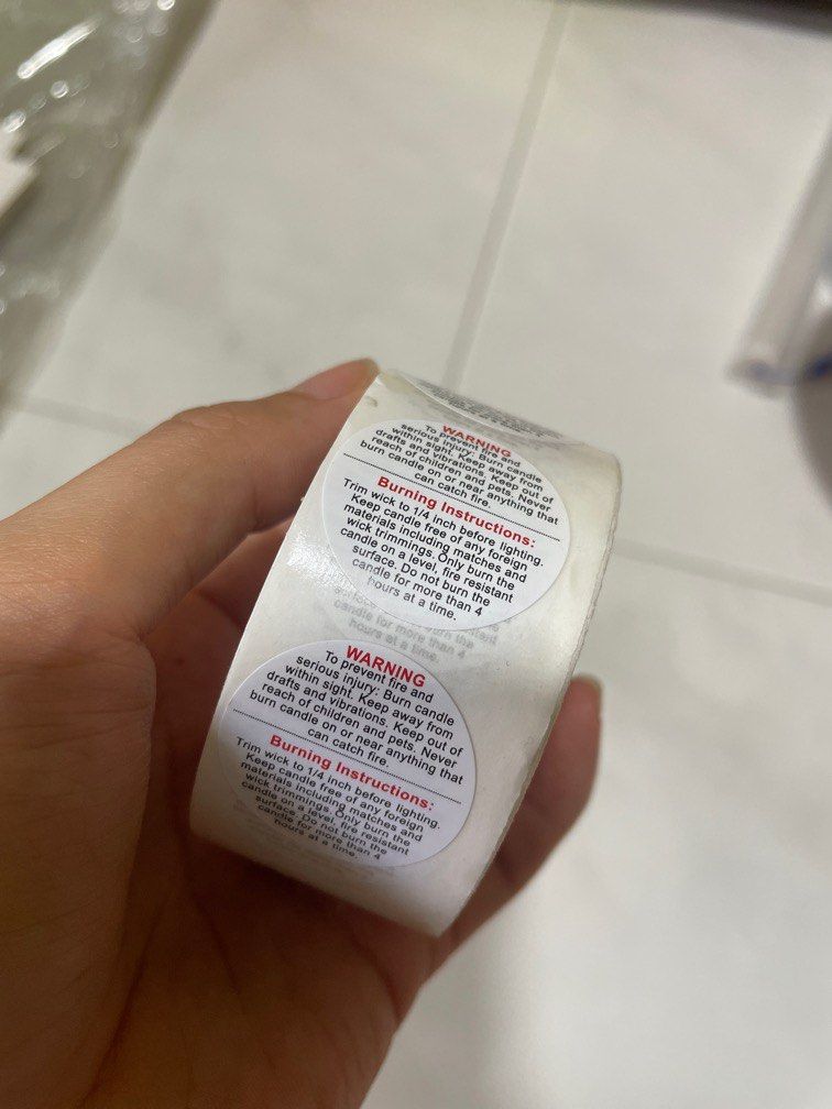 Candle warning label, Hobbies & Toys, Stationery & Craft, Craft ...