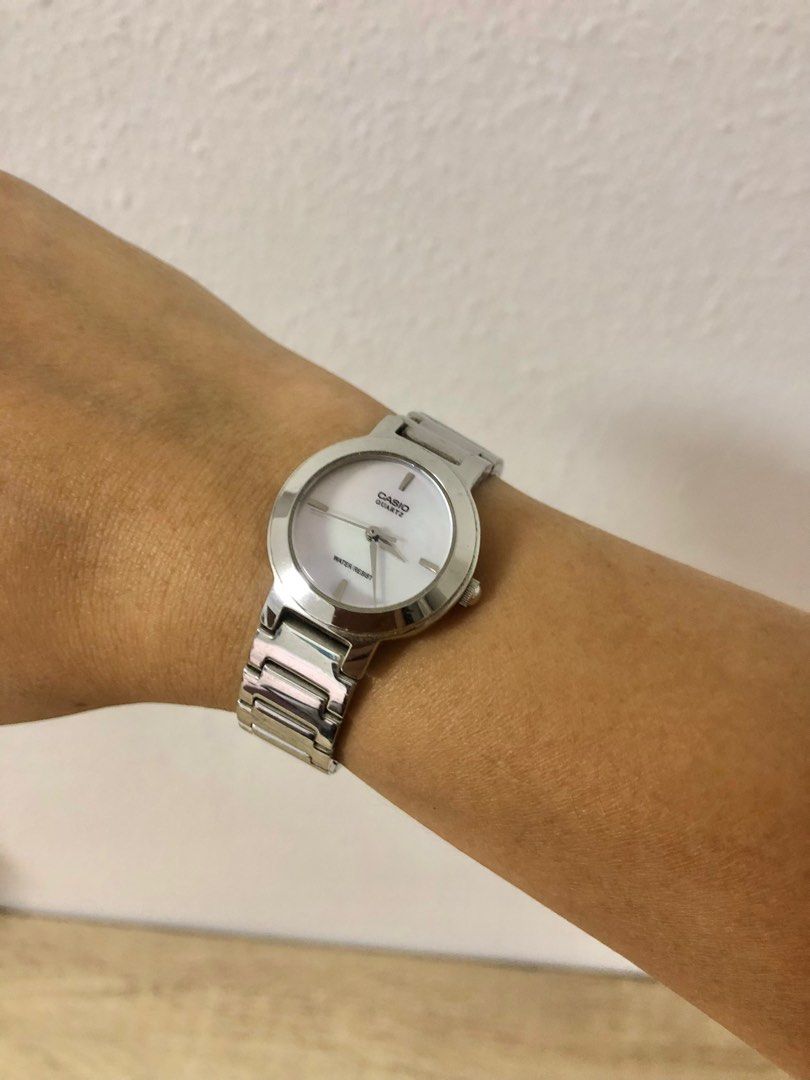 (Pre-Loved) Authentic Casio Classic Mother of Pearl Face Ladies Watch ...