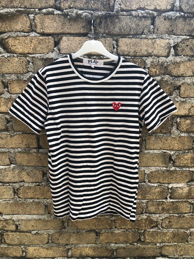 Cdg black clearance striped shirt