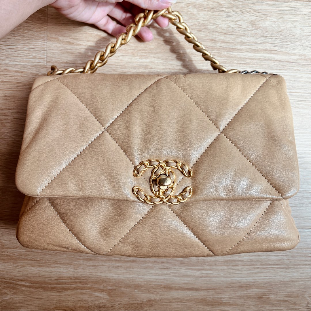 Chanel 19 Beige Bag Luxury Bags Wallets on Carousell