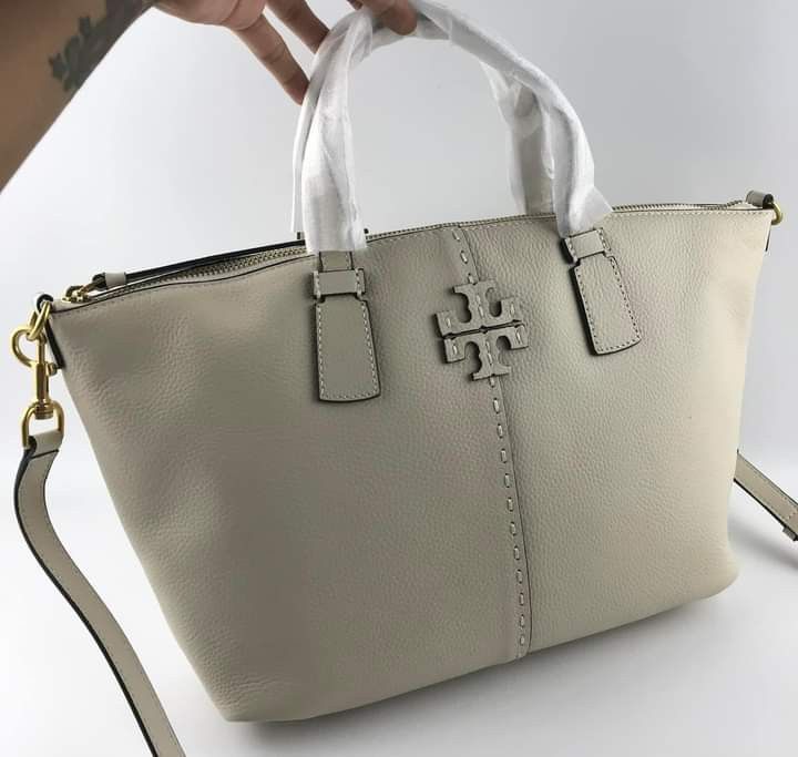 Tory burch mcgraw discount zip top satchel