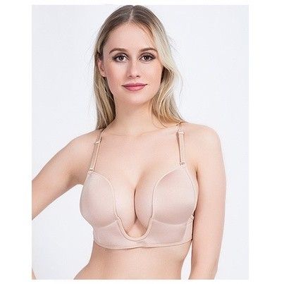 Seamless Push Up Bra With Deep V Neck Support Womens Sexy