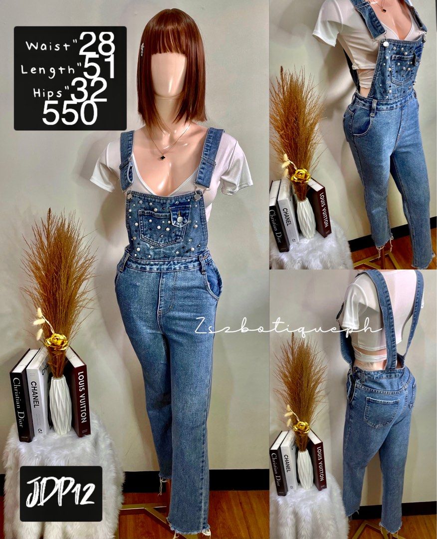 Fashion Nova Bib Overall Womens Large Jumper Pants Distressed Denim Y2K 90s  Boho | eBay