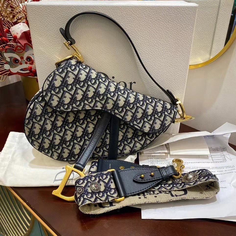 Dior Saddle Pouch with Strap, Luxury, Bags & Wallets on Carousell