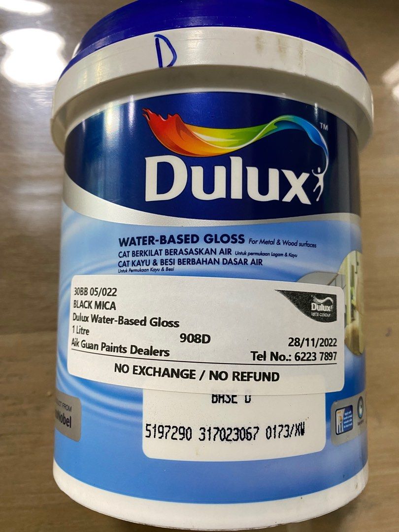 Dulux Black Mica Paint 30BB 05/22, Furniture & Home Living, Home Decor