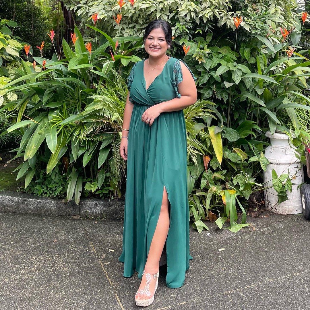 Emerald Green Gown, Women's Fashion, Dresses & Sets, Evening dresses