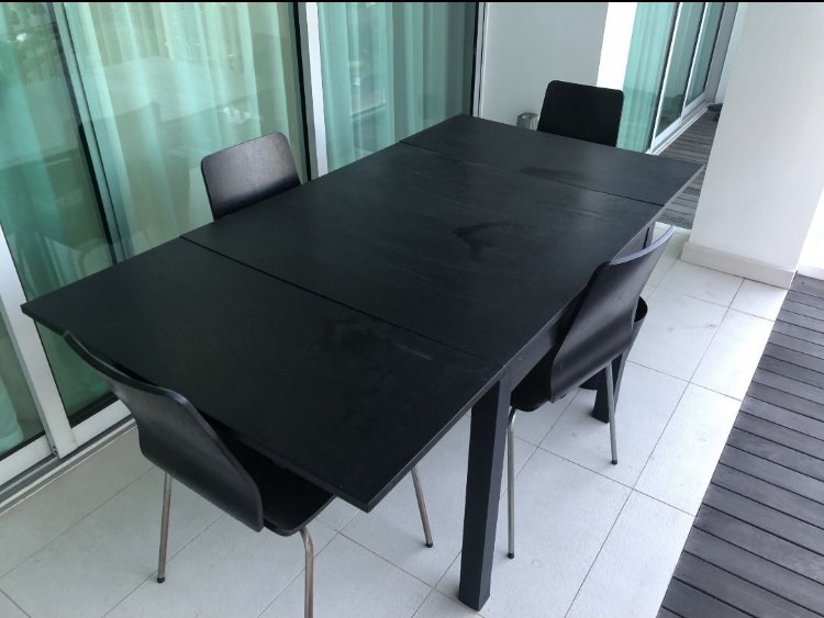 Extendable Dining table+ chairs (free delivery), Furniture & Home ...
