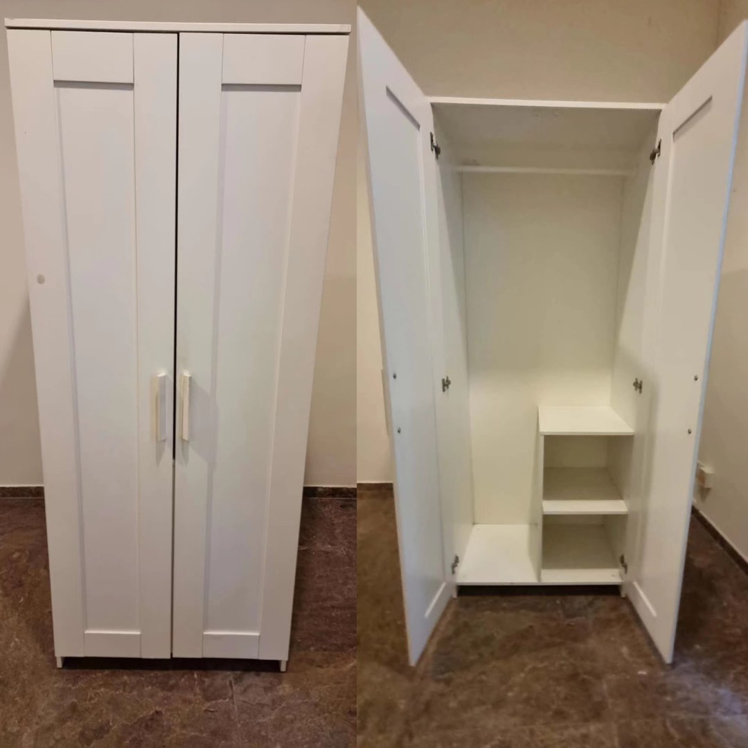 Free delivery IKEA white colour wardrobe/cupboard, Furniture & Home
