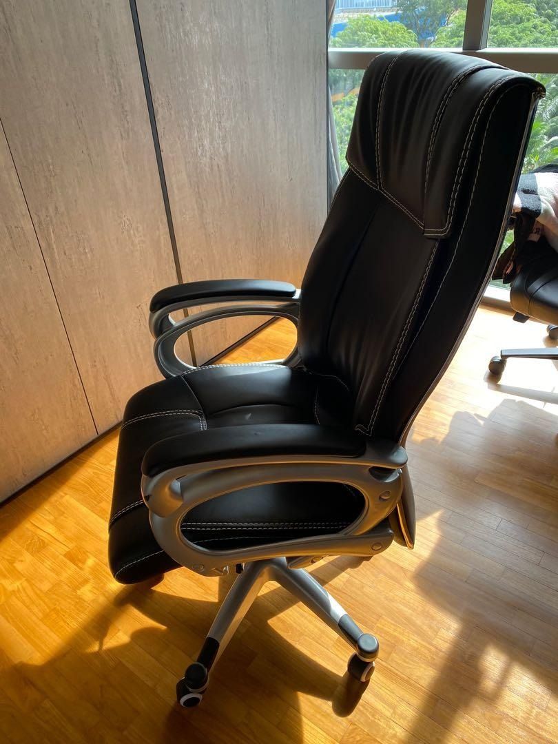 Full Leather Office Chair (Adjustable), Furniture & Home Living