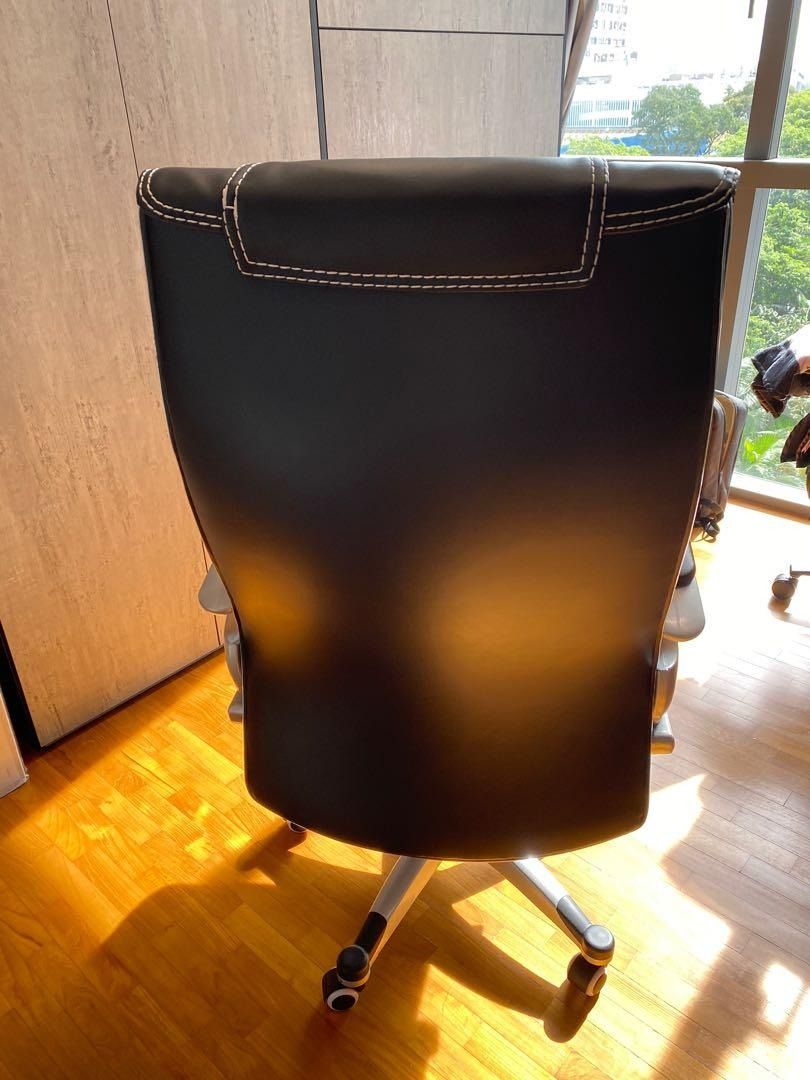 Full Leather Office Chair (Adjustable), Furniture & Home Living