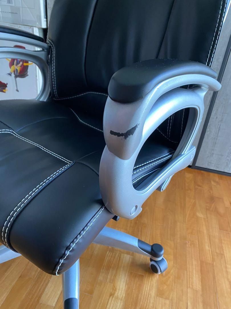 Full Leather Office Chair (Adjustable), Furniture & Home Living