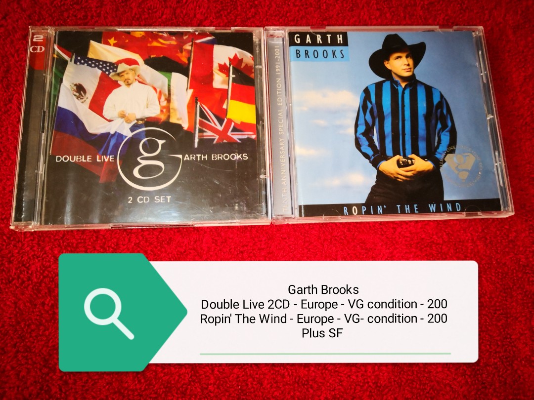 Garth Brooks Double Live 2CD, Ropin' The Wind CD, Hobbies & Toys, Music &  Media, CDs & DVDs on Carousell