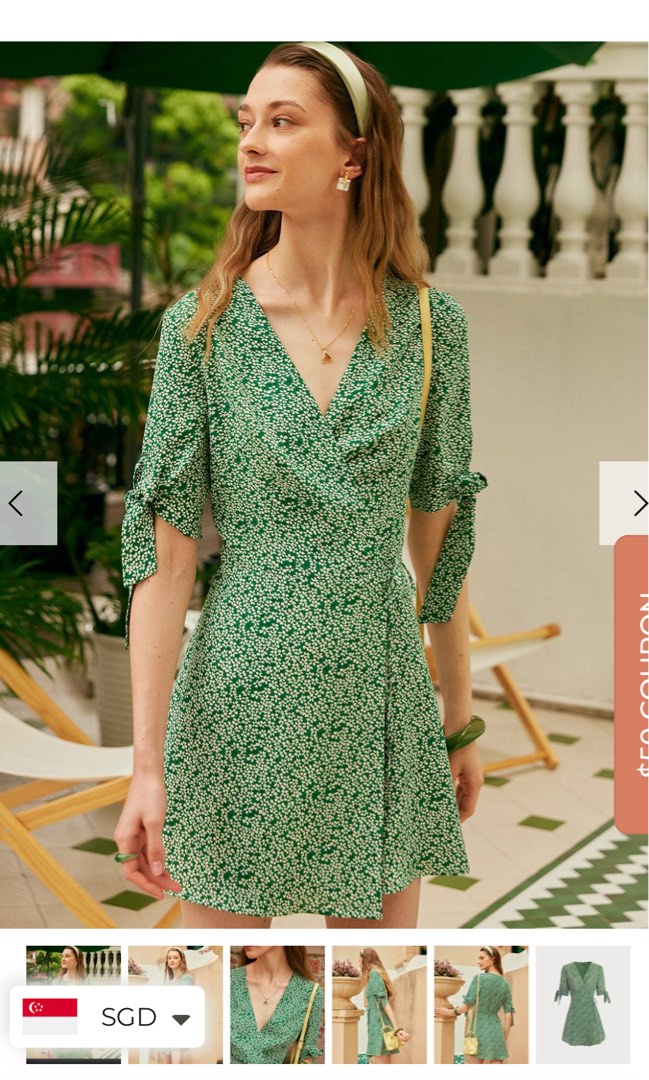 Green Floral Wrap Dress - Limited Edition