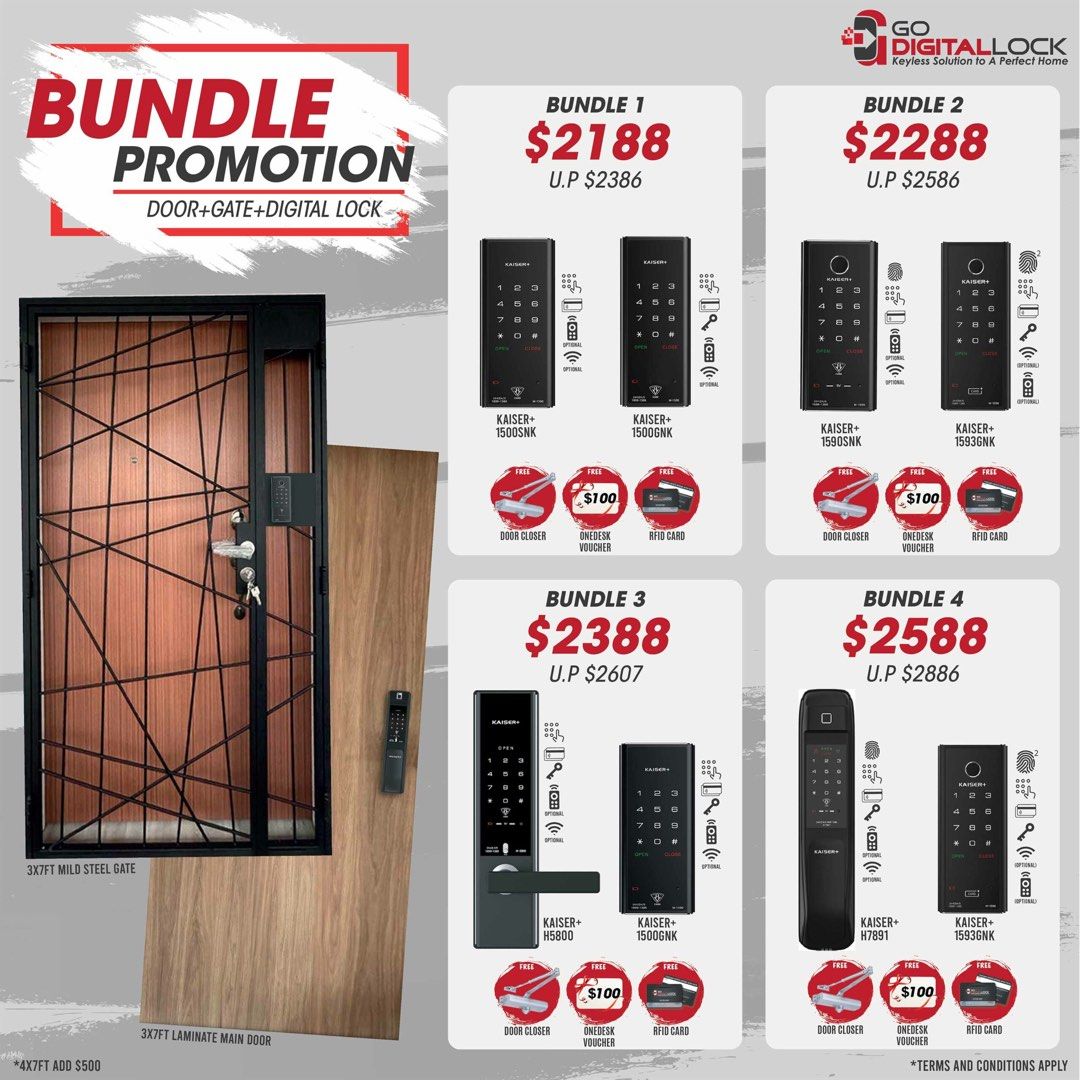 HDB bundles, Furniture & Home Living, Security & Locks, Locks, Doors