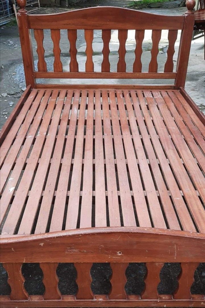 Heavy anf and Solid Narra Wood Double Bedframe 48x75, Furniture & Home