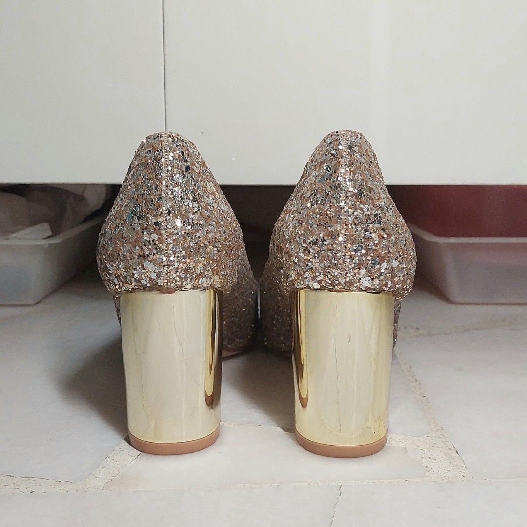 Gold glitter 3 hotsell inch heels