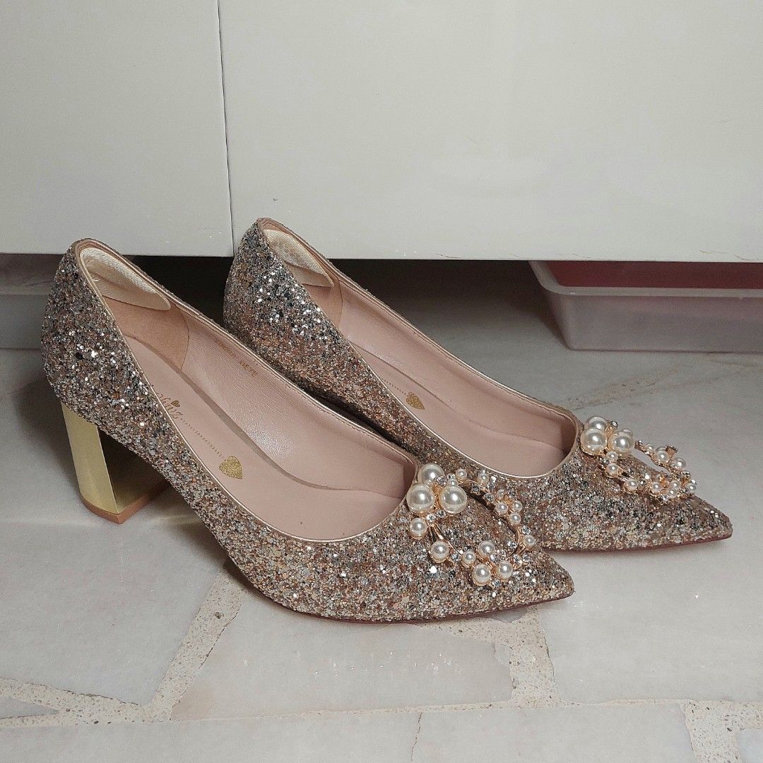 Heels sparkly 3 inch heels Women s Fashion Footwear Heels on