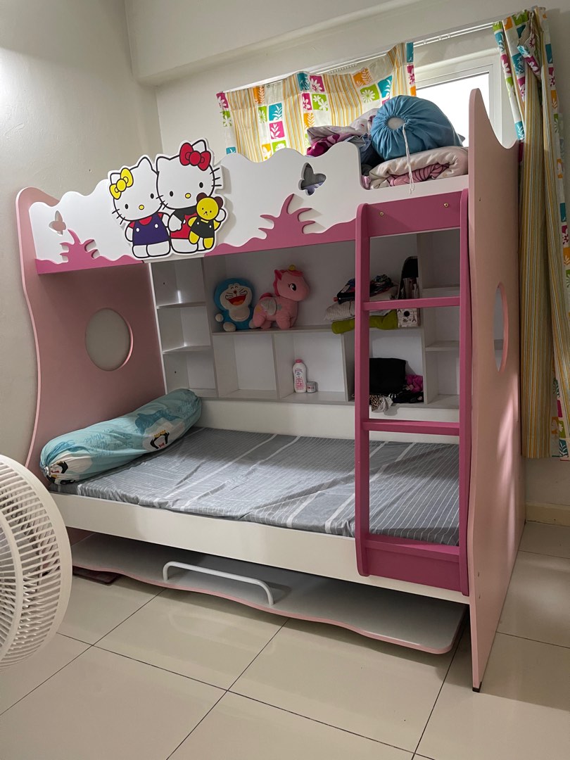 hello kitty double decker Furniture Home Living Furniture Bed