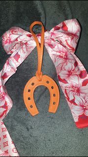 HER Bag paddock horse shoe bag charm CUTE Leather charm lucky RARE picotin birkin kelly