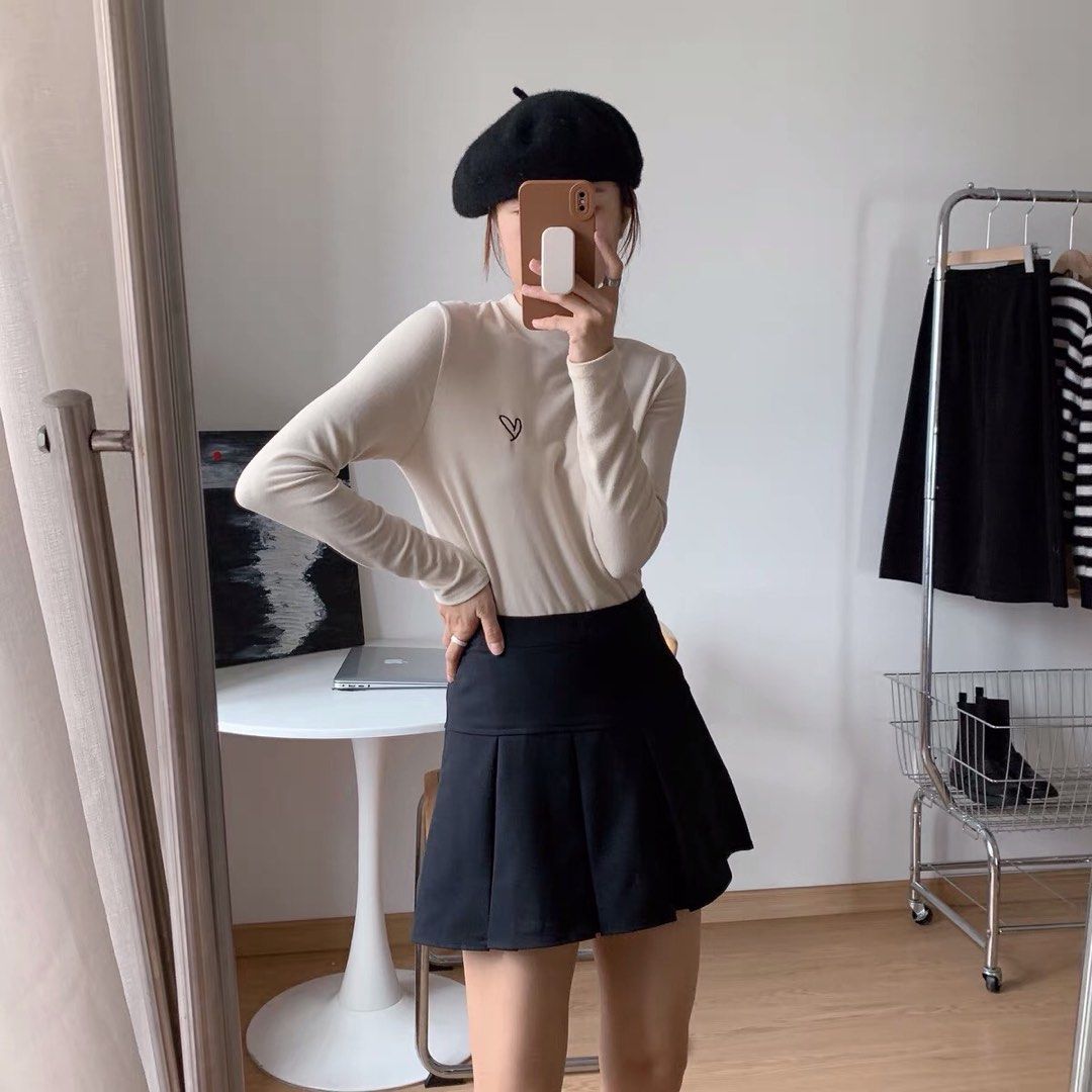 High waisted pleated skirt 44 sale