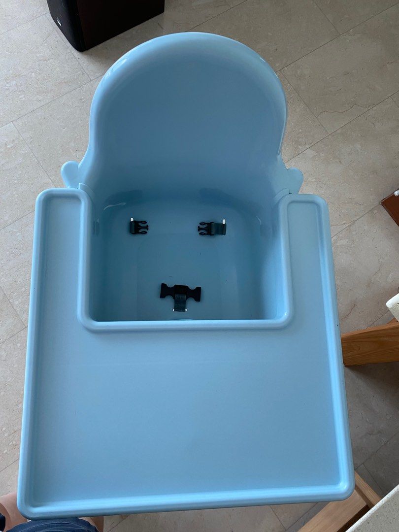 IKEA blue baby high chair+foot rest , Babies & Kids, Nursing & Feeding, Baby High Chairs on