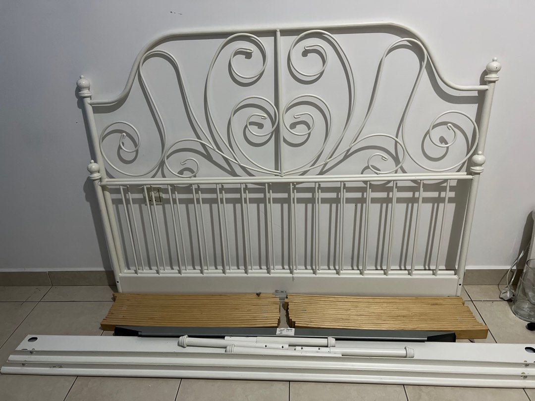 IKEA LEIRVIK Bed Frame + LUROY Bed Base [Queen], Furniture & Home