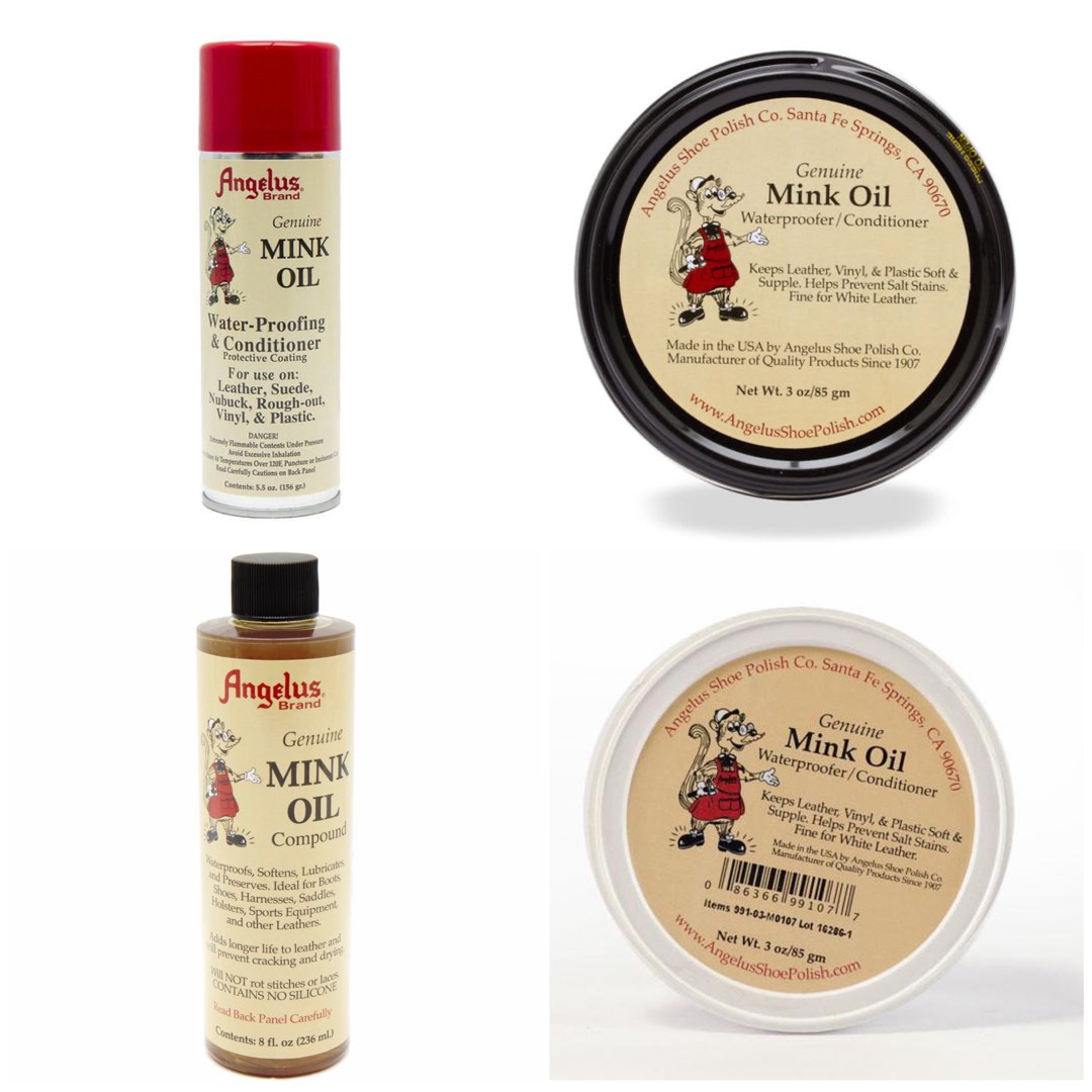 INSTOCK Angelus Mink Oil Paste 3oz Mink Oil Liquid 8oz Mink
