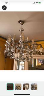 Italian Crystal Chandellier with Beeds
