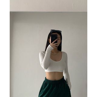 kalessandra madison crop top white