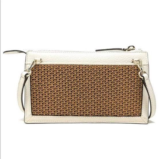 Kate Spade Jackson Straw Small Tab Crossbody Handbag Warm
