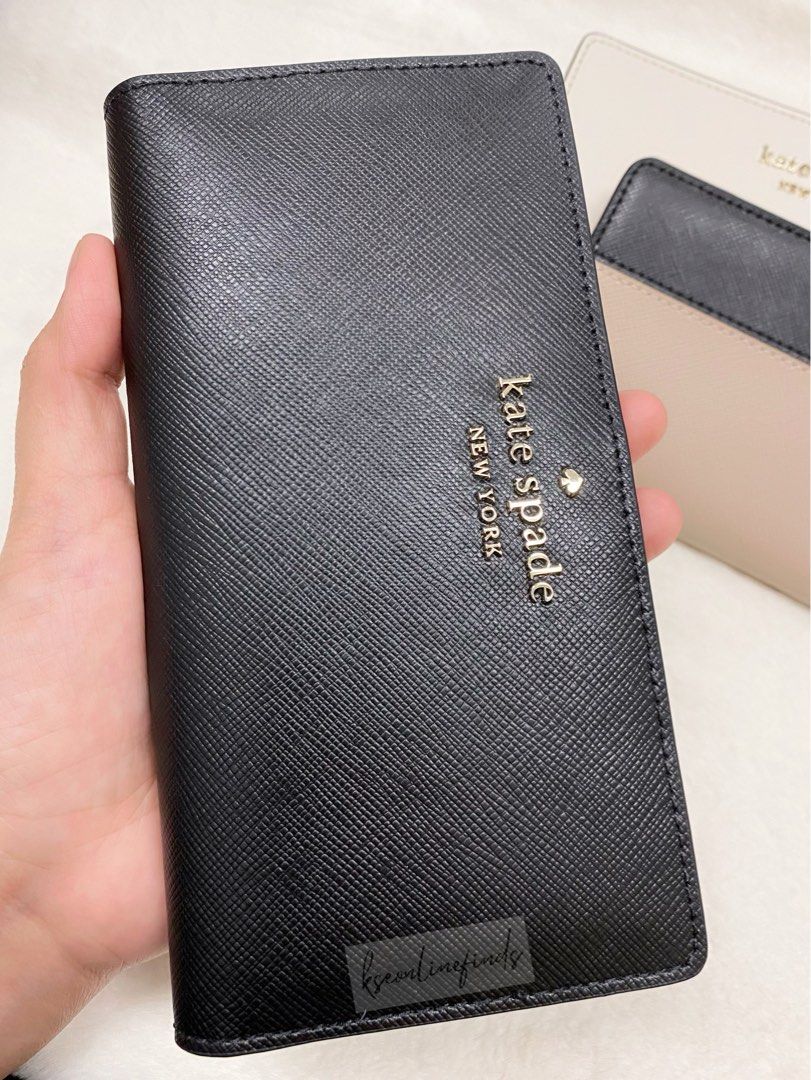 Kate Spade Slim Bifold Wallet - Staci Saffiano Leather in Black, Women's  Fashion, Bags & Wallets, Wallets & Card holders on Carousell