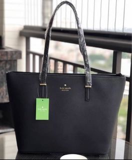 Kate Spade Black Leather Tote Bag, Women's Fashion, Bags & Wallets, Tote  Bags on Carousell